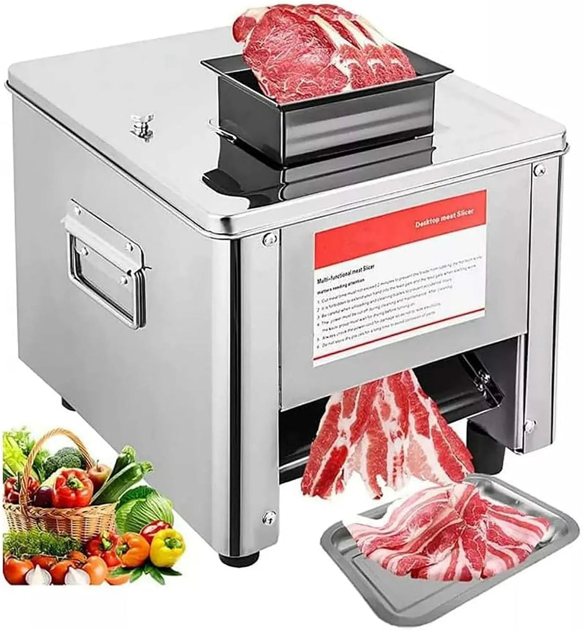 Machine met 850 W, 130kg, 3-in-1 en RVS, 850 W Vlees Snijmachine Kubus Versnipperd