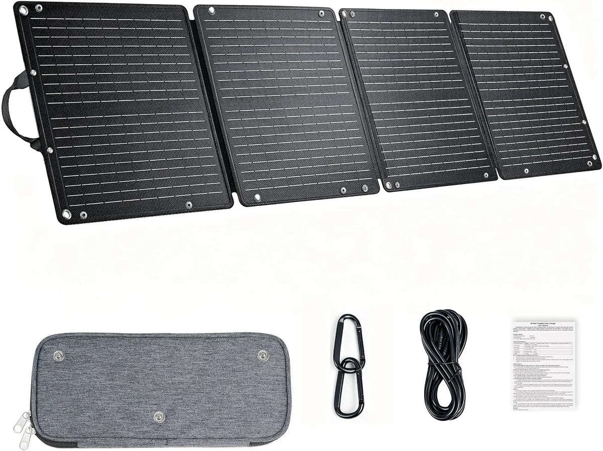 Zonnepaneel, mobiele uitvoering van 110 W opvouwbare zonne-oplader met standaard, opvouwbaar zonnepaneel met USB-C, USB-A en DC-uitgangen