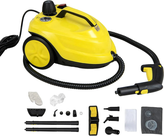 Stoomreiniger met 2000 W, 5 bar, 8 minuten, 160 °C, 30 minuten, 108 m2, 142 cm en waterreservoir
