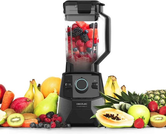 Blender, 2000 W, 8-mes, 3 vooraf ingestelde programma's, zwarte titanium coating, plastic vierkante kan, BPA-vrij