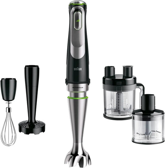Braun, Keukenmachine, 1200 Watt, inclusief 5 accessoires, Traploze snelheidsinstelling, ActiveBlade-technologie, Splashcontrol