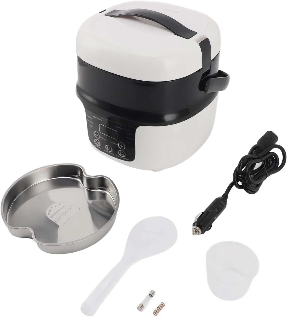 12V/24V mini-rijstkoker, 2L autorijstkoker, mini slimme rijstkoker, voor reizen en kamperen