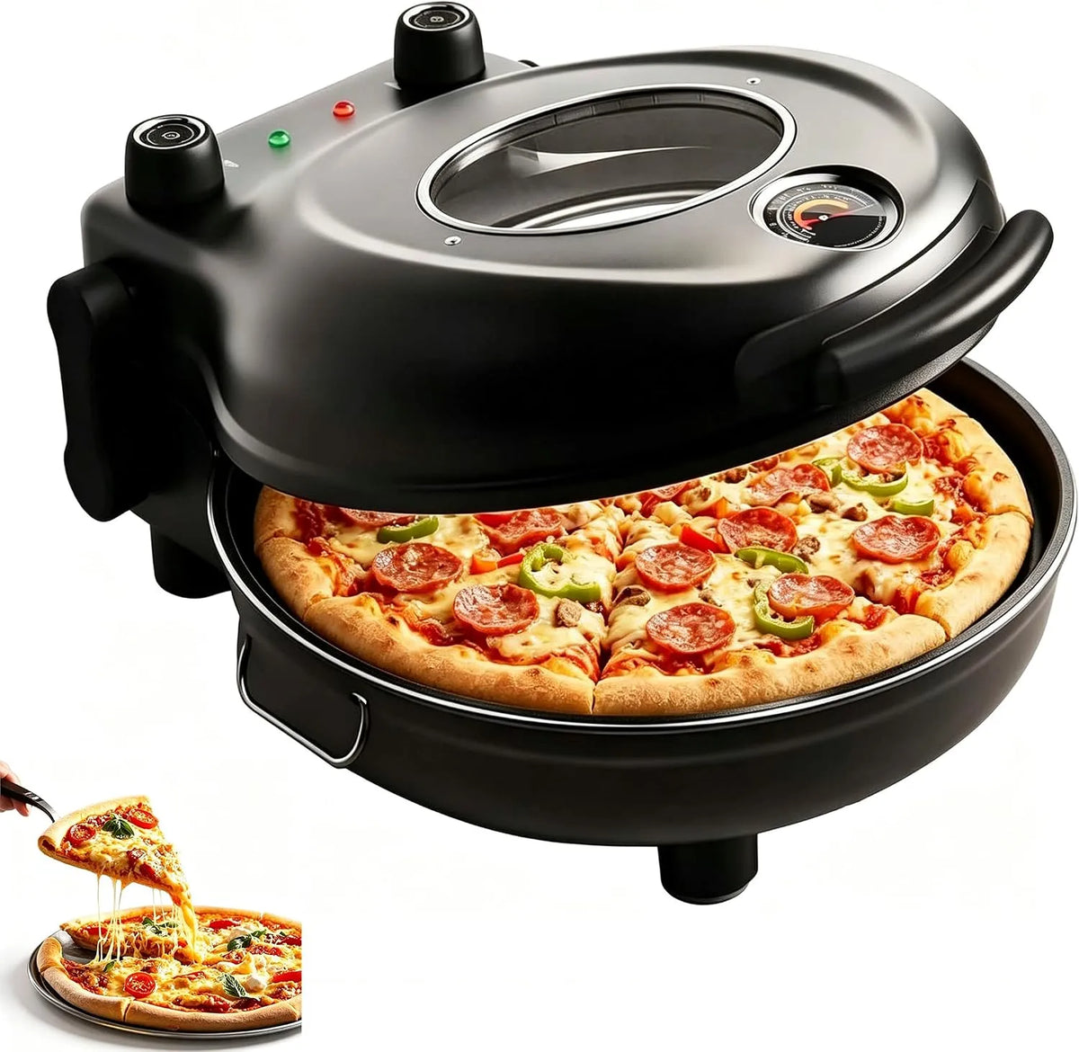 Inbouwoven met Countertop Pizza Maker voor het bakken, Elektrische Pizza Oven 1200 W