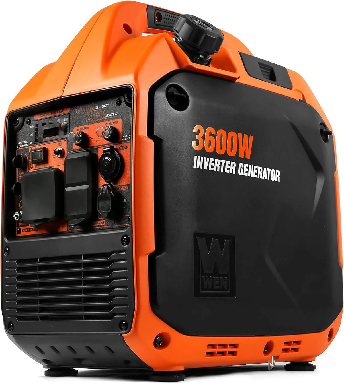 Generator met 149 cc, 3600 W, 5 uur, 120 V, 12V, 5 V, USB en geluidsarme werking
