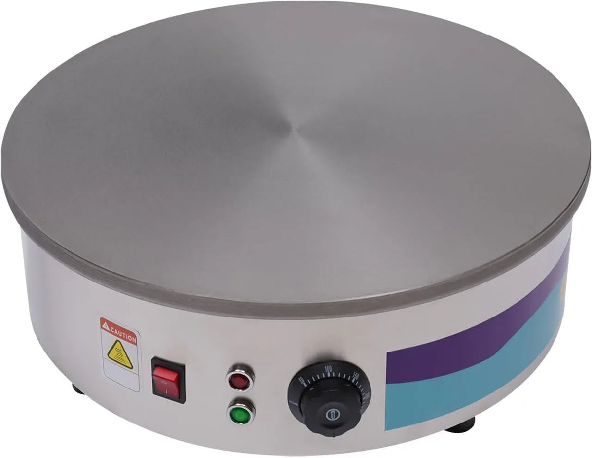Machine, 3KW, RVS, rond, elektrische pannenkoekenmaker, temperatuurregeling, pannenkoekenmachine