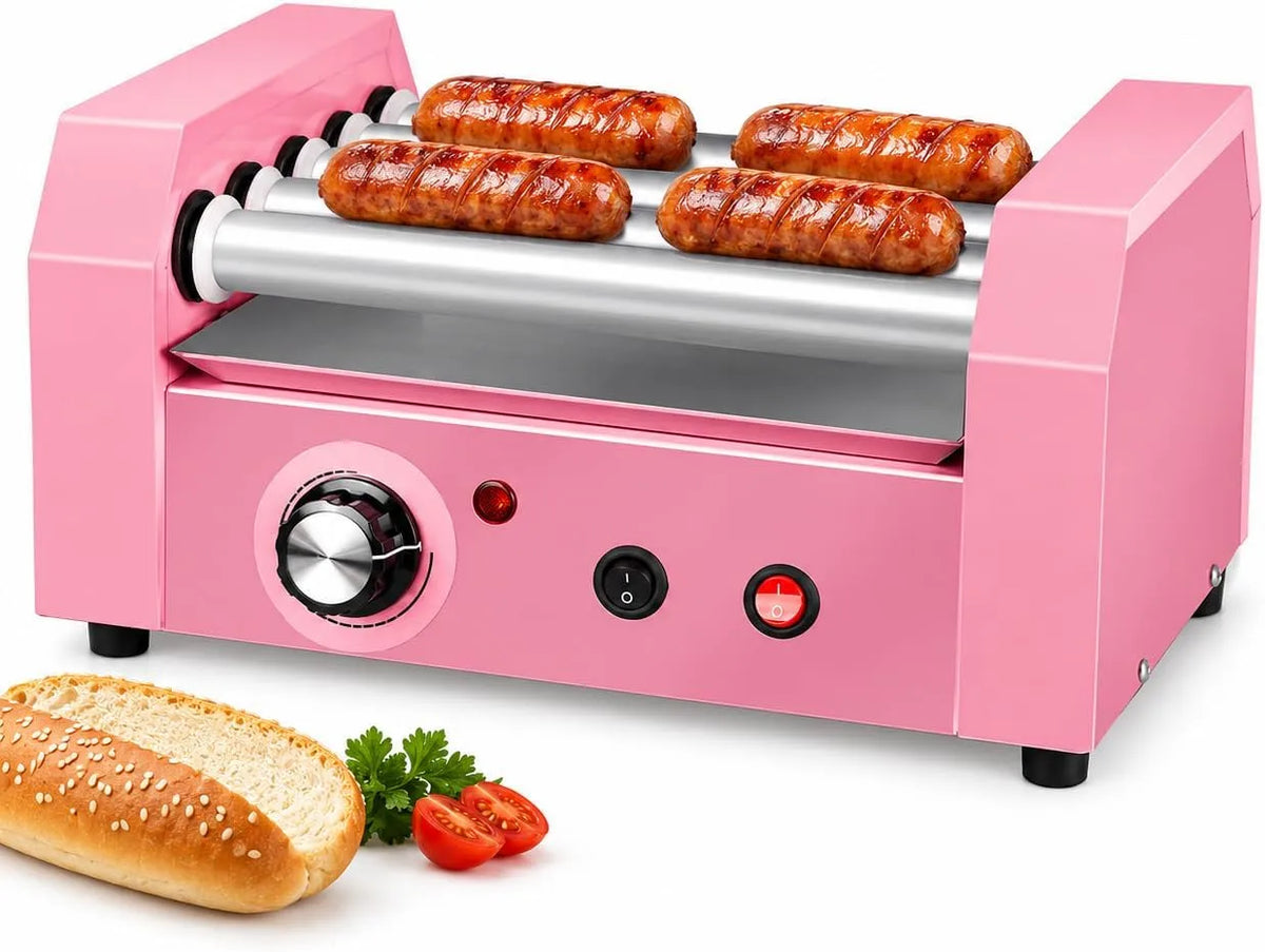 Roller Grill Machine met 35 x 21 x 14 cm, RVS, oranje en roze