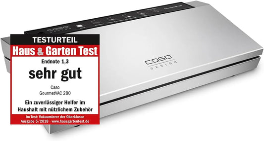 20 x 30 cm, Vacuümsealer, CASO GourmetVAC 280, Zuigerpomp 15L/min en krachtige motor, Incl. 10 zakken 20 x 30 cm