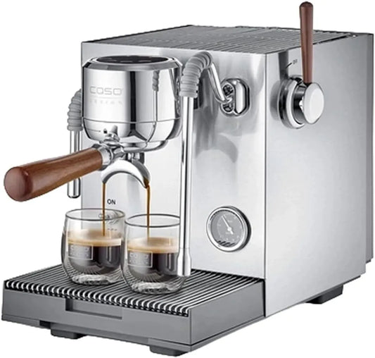 CASO Espresso Gourmet Advanced met 19 bar, 88-96 °C, 20-40 seconden, 50-300 ml, 58 mm, digitaal display, waterreservoir en regelbare thermostaat