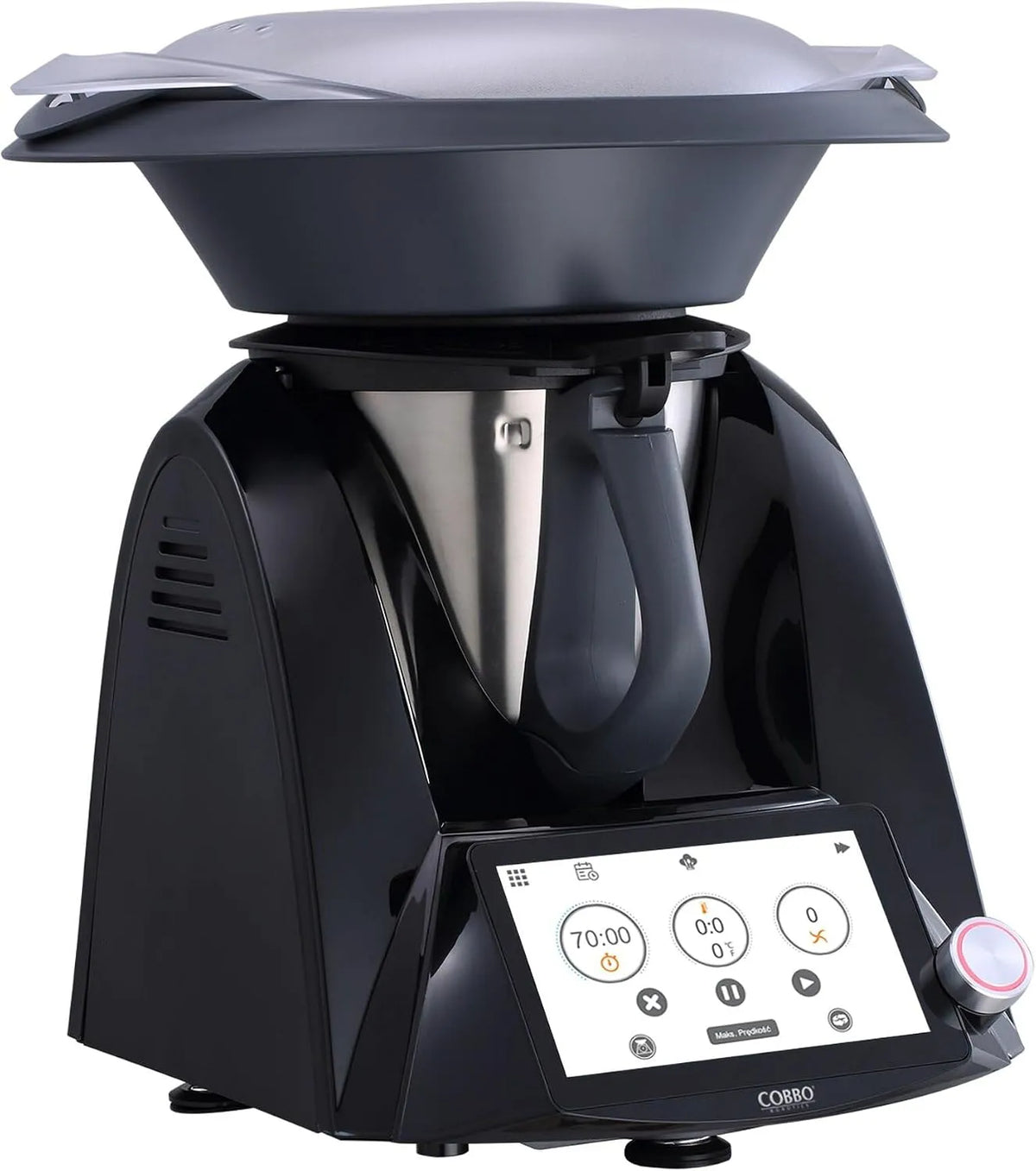 Robot TC-7B met 1500 W, 7 inch, 160°C, aanraakbediening, USB, WiFi, RVS en zwart