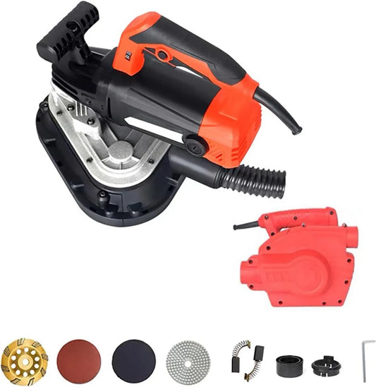 Haakse slijper, 6 snelheden, 2500-4800 tpm, aluminium kop en externe koolborstels voor duurzaamheid. Grinder+Vacuum