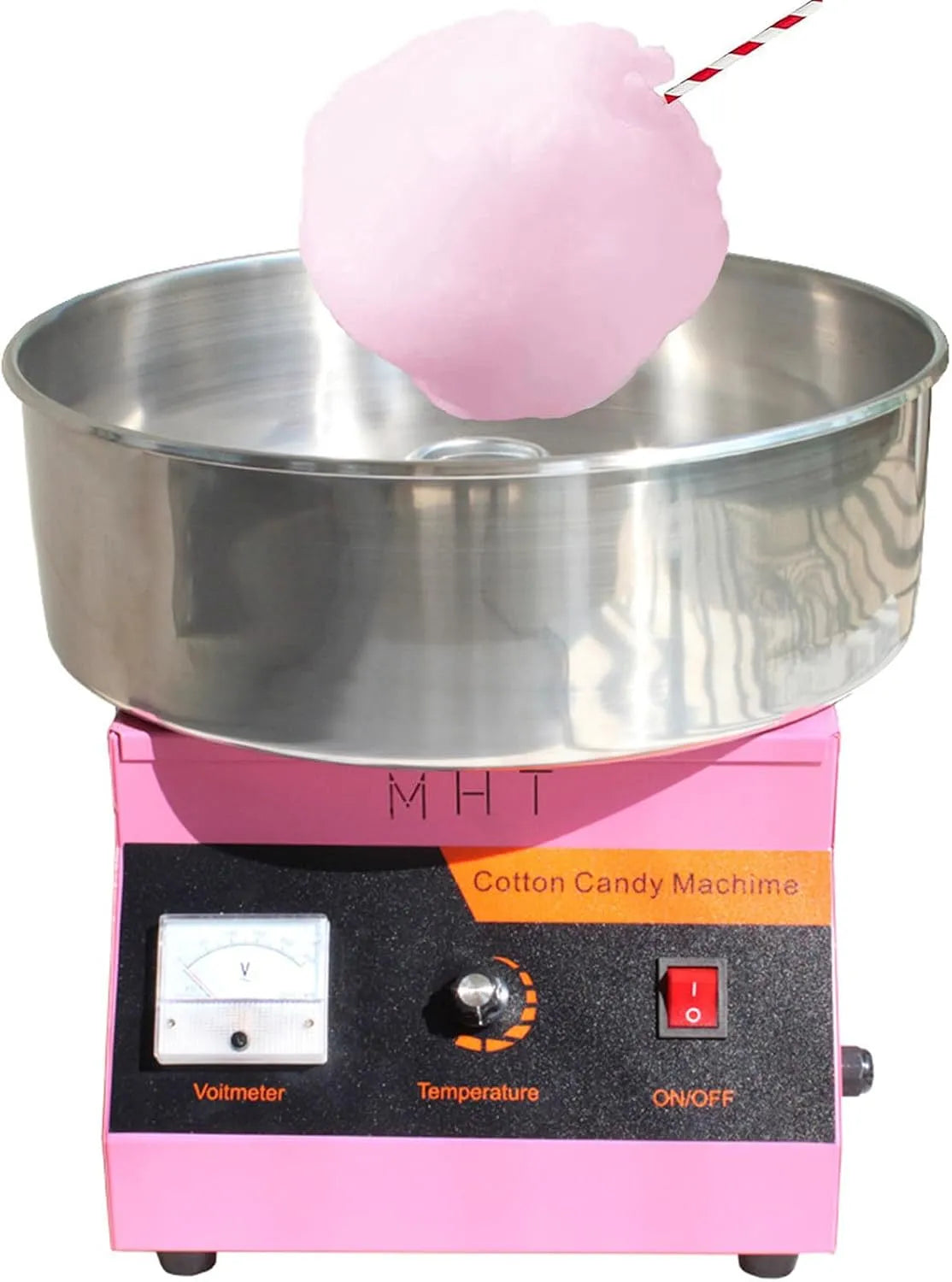 Suikerspin Machine met 1000 W, 35 x 30 x 20.5 cm, 2-3 minuten, 220V, 5kg, 1-3cm en RVS