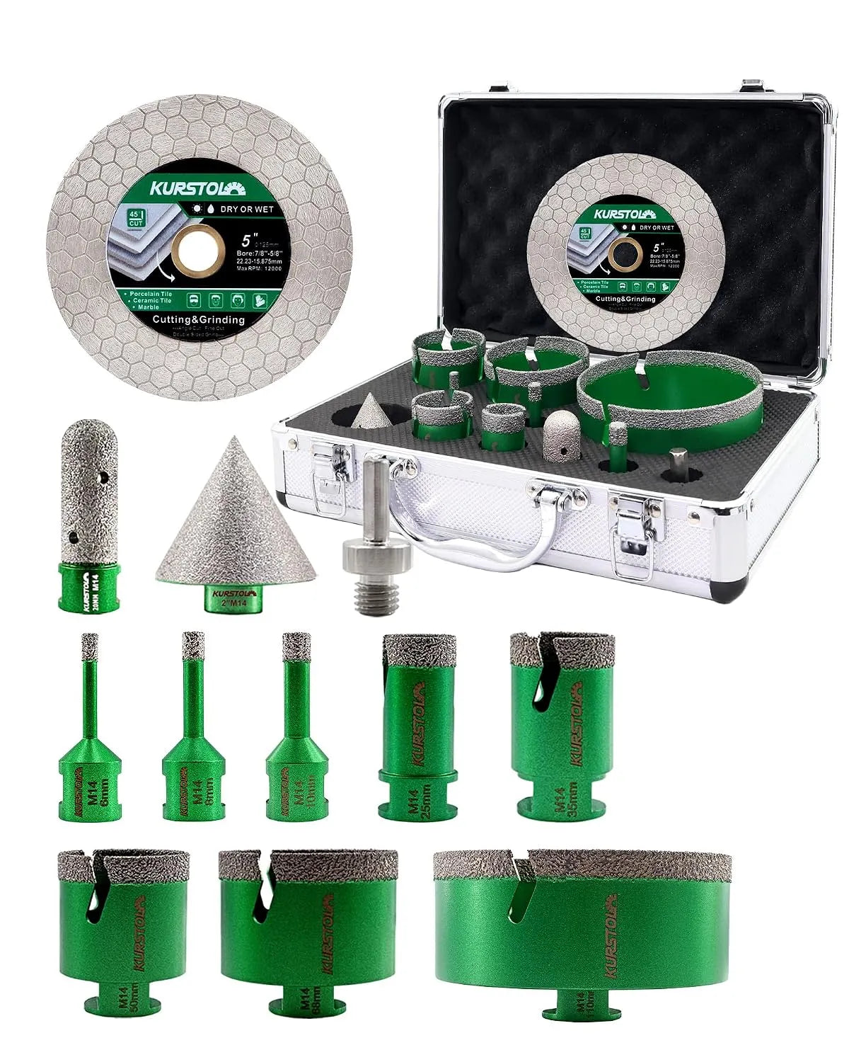 Boor, 20 mm, 125 mm, keramiek, marmer, 50 mm, porselein, graniet