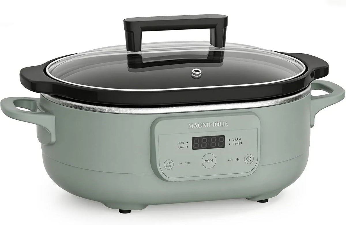 Slowcooker, MAGNIFIQUE Programmeerbare, voor meer dan 6 personen, uitneembaar en anti-aanbaklaag, klein keukenapparaat voor familiediners