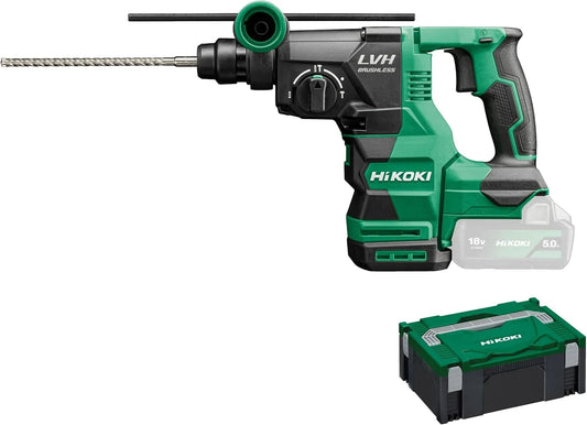 HIKOKI Akku Bohr- en Meißelhammer DH1826DAW2Z, SDS-plus 18V, Bohren met Kronen Ø: 25-50 mm, 1 Bohrtiefenanschlag, ohne Akku en Ladegerät