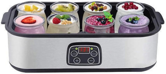 Zelfgemaakte Yoghurt Machine, 1.4L Elektrische Yoghurt Maker, 8 stuks Yoghurt Potten, milkshake jam Roomijs Pudding EU