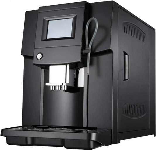 Espressomachine met 30s / kopje koffiezetapparaat, koffiezetapparaat met bonenslijpfunctie, 200 W, 8 versnellingsaanpassing zwart