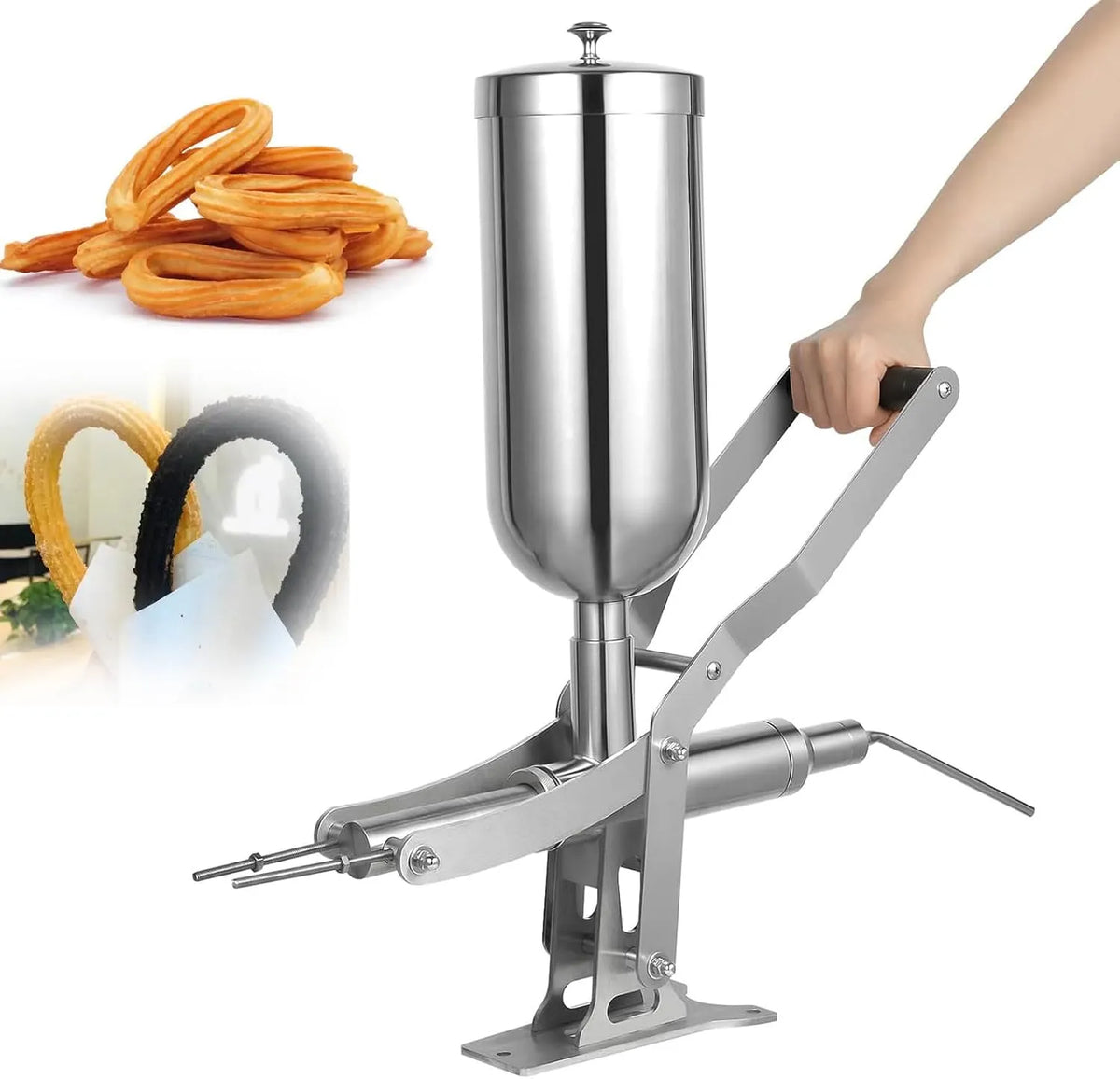 Machine, 5L Handmatige Gelei en Crème Vulmachine met 4 Nozzles, RVS voor Restaurants en Cafetaria's