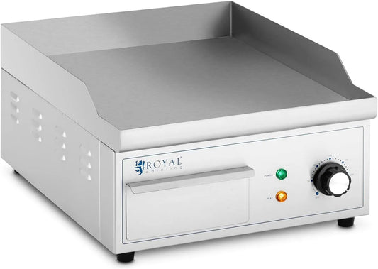 Barbecue RCPG45-S met 350 x 380 mm, 2.000 W, 300 °C en RVS, Royal Catering RCPG45-S Elektrische grillplaat