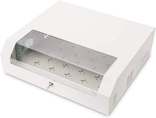 DIGITUS netwerkkast met 19 Inch, 30 kg, 26,5 cm, Wandmontage, zwart en grijs