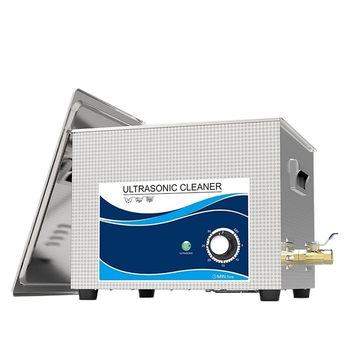 Ultrasoonreiniger met 6,5 l, 180 W, 300 x 150 x 150 mm, 30 minuten, 100-120 V, 220-240 V en RVS