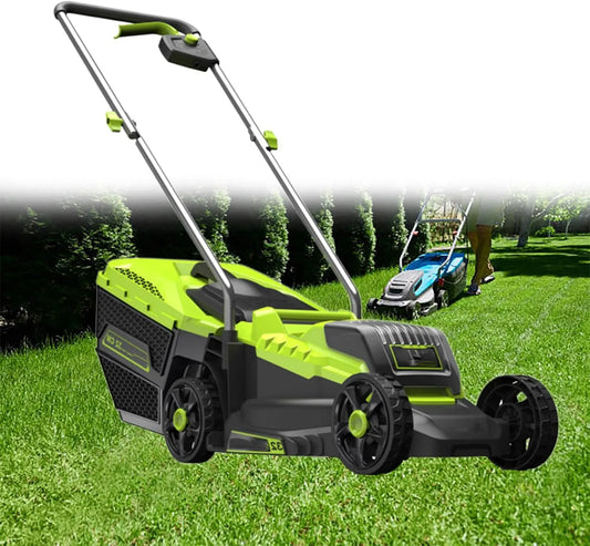 Grasmaaier met 33 cm, 13 inch, 40V, 4,0 Ah, draadloze werking, geluidsarme werking en benzineaandrijving