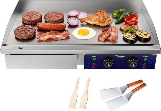 Barbecue, 4400 W, commerciële RVS, professionele elektrische grillvorm voor barbecue, snackbar, 73 cm, outdoor, restaurant, TAIMIKO