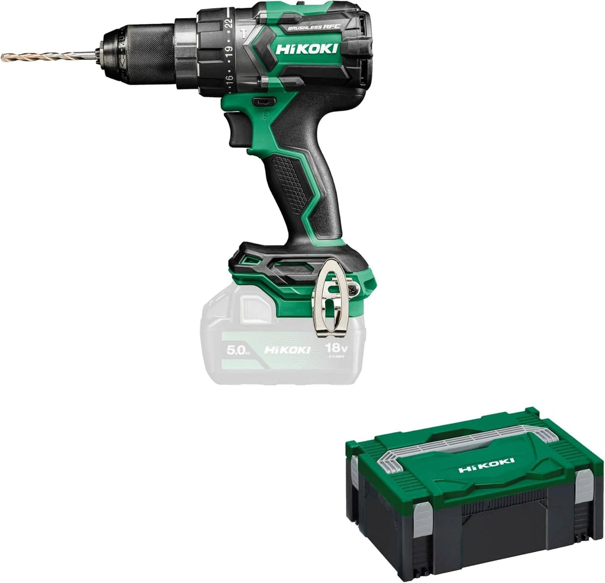 Klopboormachine DV18DCW2Z met 18V, 12 x 100 mm, 190 x 70 x 269 mm, 1,5-13 mm en aluminium