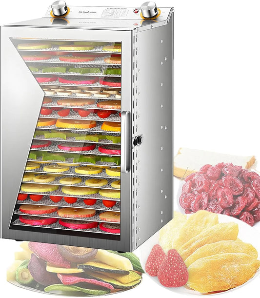 Droger, 0-12 Uur, 400 W, Timer, 30-90 °C, 800 W, Voedseldroger Roestvrijstalen