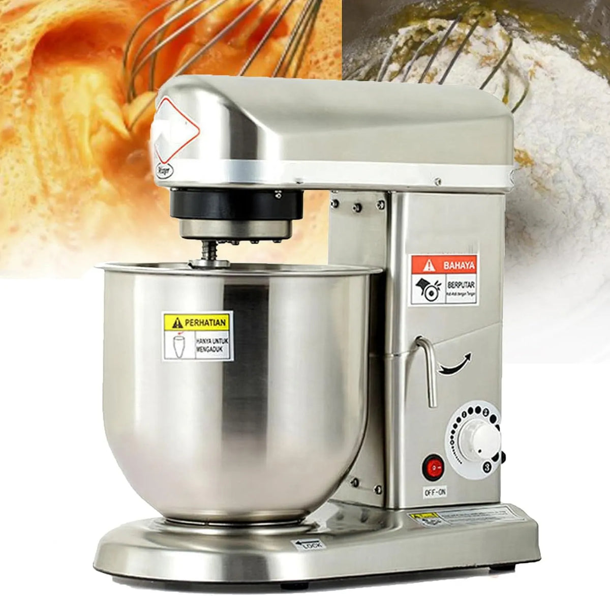 Elektrische deegmixer met 3 snelheden, 5L, 350 W, 1.6A, 3A, 13kg, 220V en geluidsarme werking