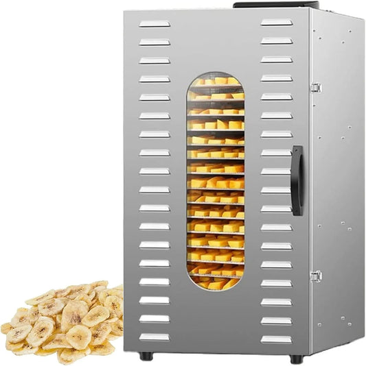 Circulerende Verwarming, 20 Laden Voedseldroger Met Instelbare Timer En Temperatuurregeling, 360 ° Circulerende Verwarming Voor Schokkerig