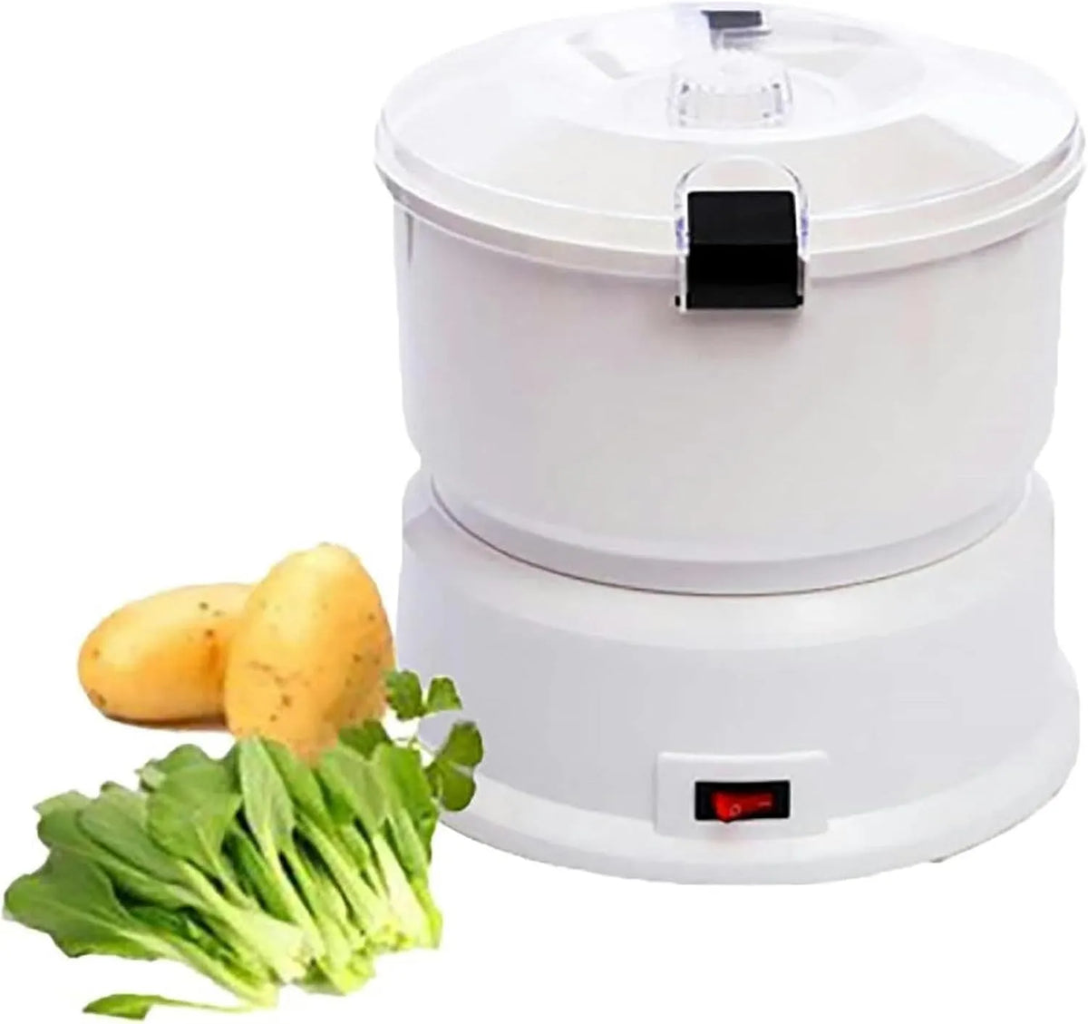 Elektrische aardappelschiller machine met 1 kg, 25,5 x 27 cm, 10,62 inch, RVS en transparant