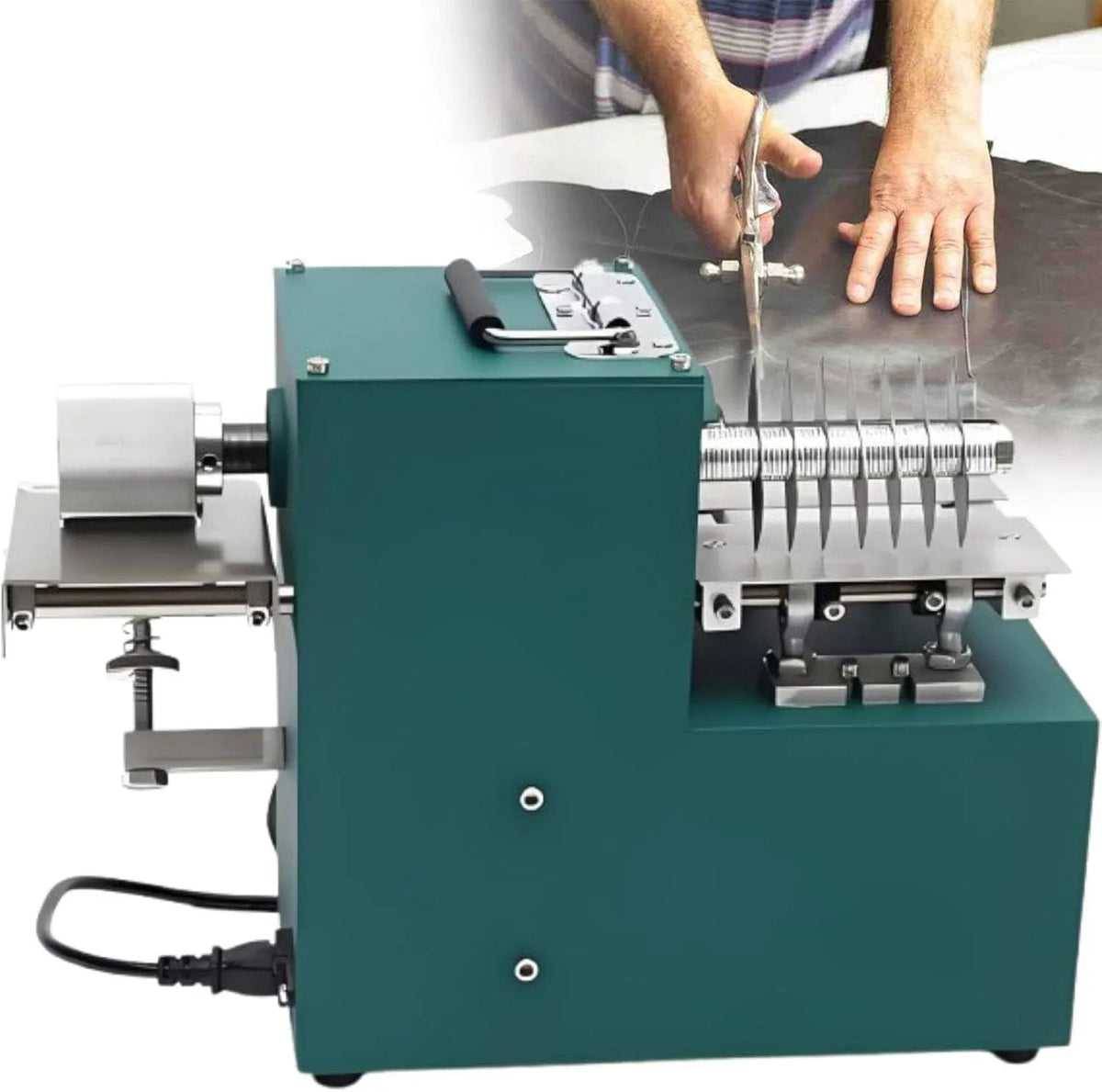 Machine, 40 W, 90 mm, instelbare breedte van 2-86 mm, elektrische ledersnijder