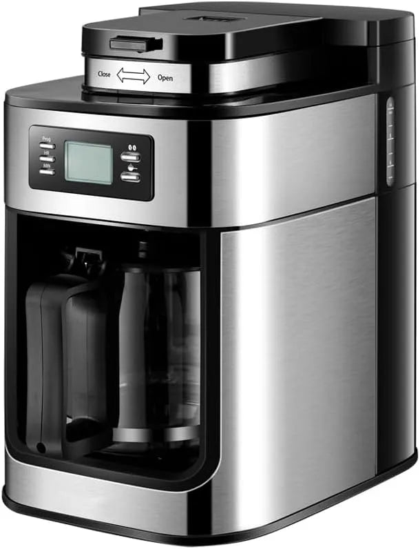 Espressomachine, 1,2 l, Koffiezetapparaat met timer, 2 tot 8 kopjes, grote capaciteit, druppel, warm houden, automatisch koffiezetapparaat