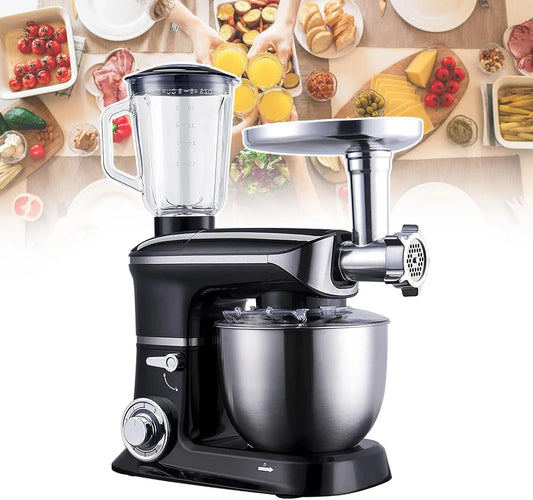 3-In-1 Keukenmixer met 3-In-1, 61 x 27 x 35cm, 220V, 50 Hz, 1500 W, 6L, RVS en aluminium