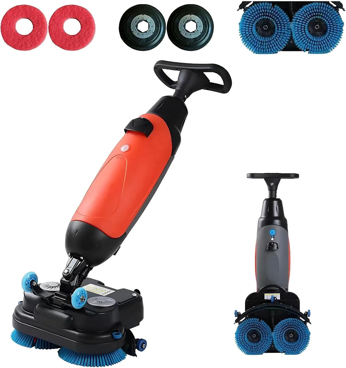 Vloerreiniger met 43 Cm, 12.000 M2, 1200 m2, 100 minuten, 3 uur en rood