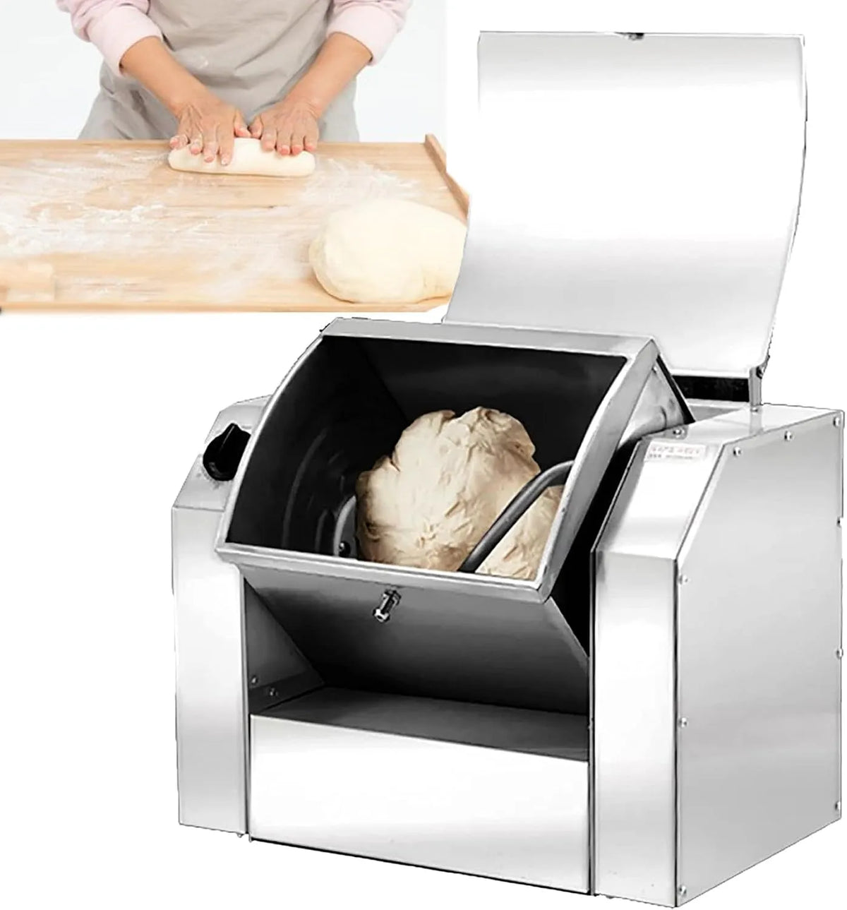 Machine met Brooddeegmixermachine 30/50 Kg Per Uur,5kg, 90 ° Roterende Cakedeegmixer, Elektrische Deegmixer Mengmachine