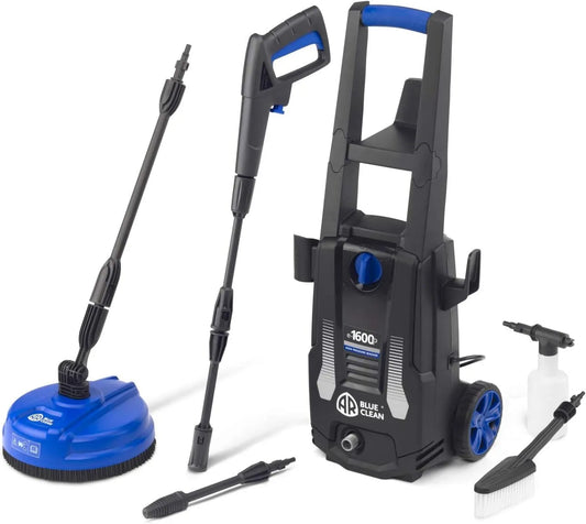 Hogedrukreiniger e-1600P met 1600 W, 125 bar, 420 l, 8 accessoires en blauw