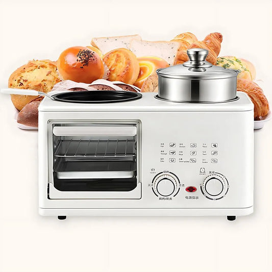 Inbouwoven, 1200 W, 4-in-1, Ontbijtstation Met Stoomboot En Timer, Voor Kleine Keuken