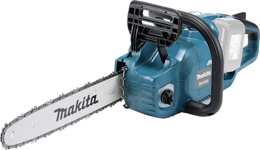 Makita Kettingzaag DUC353Z met 12 x 600 mm, 2 x 18 V, geluidsarme werking, benzineaandrijving, zwart en blauw