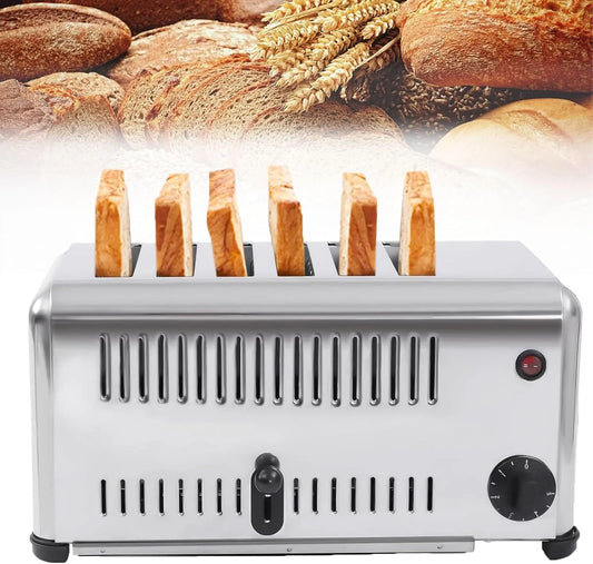 Broodrooster, Brede Sleuven en Verwijderbare Kruimellade, Roestvrijstalen CommerciëLe Broodbakmachine met Brede Sleuven