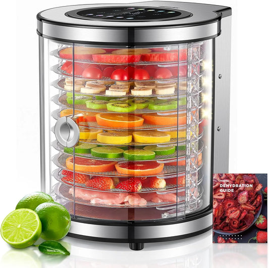 Droger, 850 W, 35-75 °C, RVS, 1-48 uur timer, 9 automatische programma's + doe-het-zelf, geluidsarm < 30 dB, met lcd-display, led
