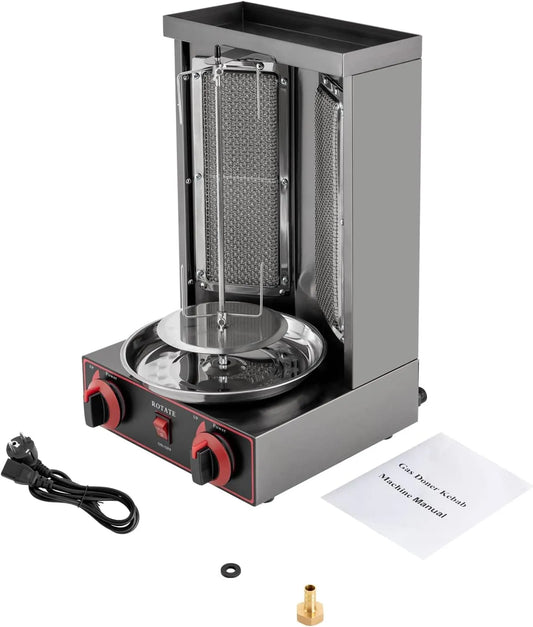 Gyros apparaat met 53 x 36,5 x 36 cm, 3000 W, waterreservoir, RVS en zwart