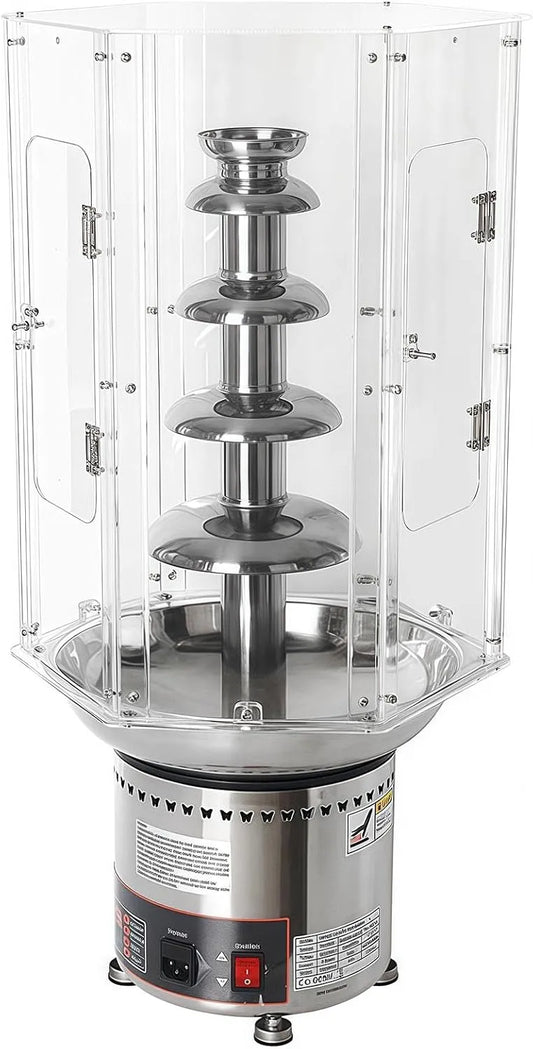 Chocoladefontein Machine met 2-3 cm en transparant, Clear Acryl Stof Bescherming voor 4-7 Tiers