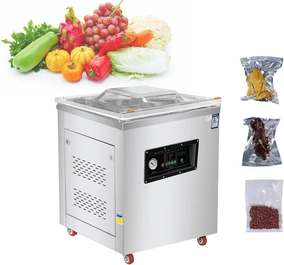Vacuümsealer, Vacuüm Sealer Machine voor Voedselbehoud, Zeevruchten, Commerciële Grade, Automatische Kamer Sealer voor Vlees, Delicatessen