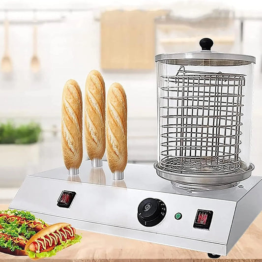 Bun Warmer Machine met 188 x 240m, 110V, 60Hz, 458 W, RVS, aluminium en zilver