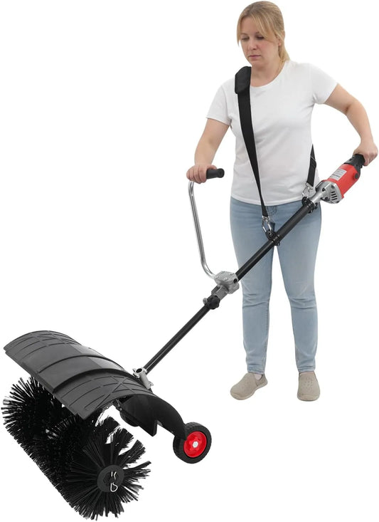 Elektrische veegmachine, 2-in-1 veeg-, veegmachine met 55 cm brede borstel, handveegmachine met blaasfunctie, elektrische motorbezem, gebruik het hele
