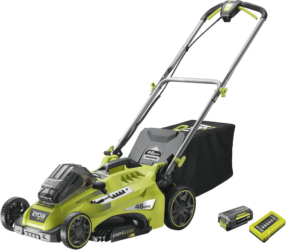 Grasmaaier RLM36X46H50PG met 36 V, 46 cm, 5,0 Ah, op accu en draadloze werking