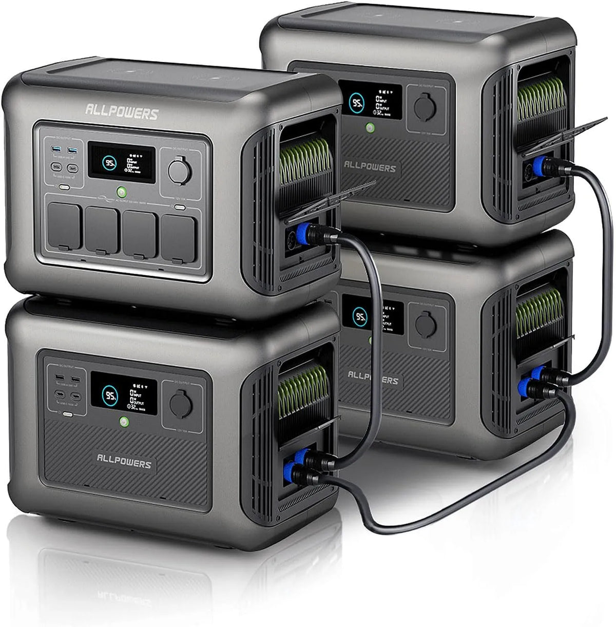 Draagbaar powerstation, R1500, B1000, 1152 Wh, 4608 Wh, 43 dB, LiFePO4-batterij