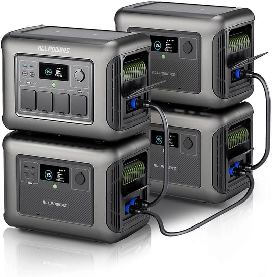 Draagbaar powerstation, R1500, B1000, 1152 Wh, 4608 Wh, 43 dB, LiFePO4-batterij