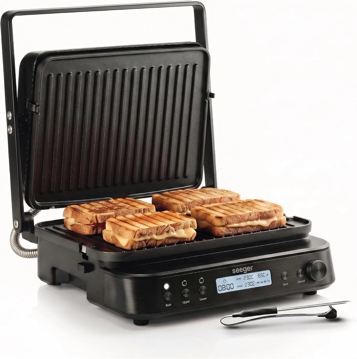 3-in-1, meter, 3-in-1 Contactgrill, Tosti IJzer en Plancha, PFAS-Vrije Uitneembare Platen, Seeger MultiGrill